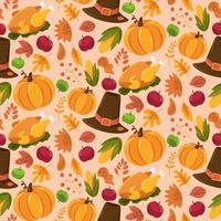 Autumn seamless pattern, cute fall texture design vector