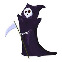 Death character with scythe, skeleton in cloak vector