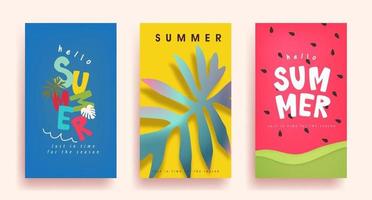 Colorful Summer background layout banner design. vector