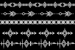 Set of Vector Pattern Brushes. Ethnic pattern. create borders, frames, dividers. Hand drawn template design elements. Vector illustration.