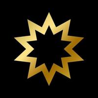 Bahai faith symbol isolated religious sign outline vector