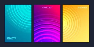 Minimal cover design template set with gradient background vector