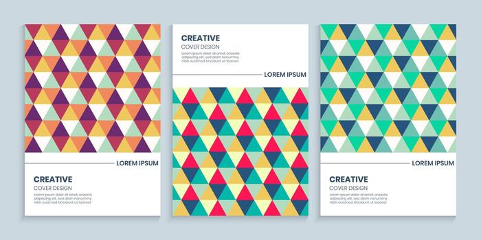 Abstract Colorful triangle cover set, Colorful triangle background collection vector