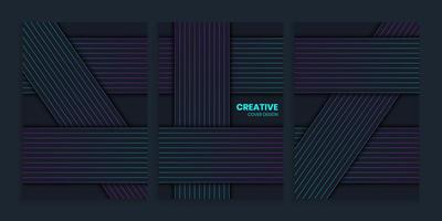 Abstract Background Set With geometric Lines, Abstract geometric Lines covers Set vector