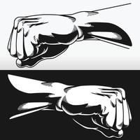Silhouette Fist Clenched Fighter Punch Stencil Bodybuilder Stencil vector