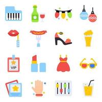 Pack of Party and Celebration Flat Icons