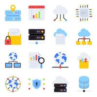 Pack of Big Data Flat Icons vector