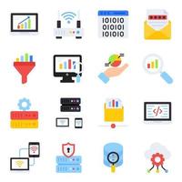 Pack of Graphical Flat Icons vector