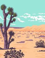 Joshua Tree in Tule Springs Fossil Beds National Monument near Las Vegas Clark County Nevada WPA Poster Art vector