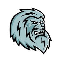 yeti head side mascot vector