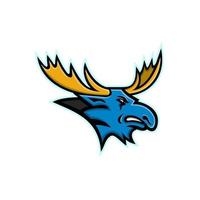 angry bull moose side head mascot vector