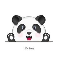 Panda waving paw cartoon illustration vector