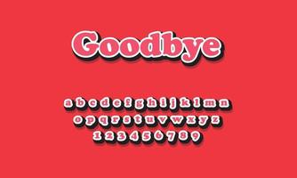 goodbye text alphabet vector