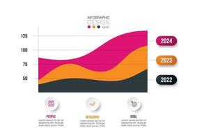 Infographic business template with graph or chart design. vector