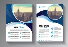 blue flyer business template set vector