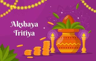 Akshaya Tritiya Background in Flat Design vector