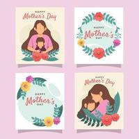 feliz día de la madre colección de diseño de tarjetas de felicitación vector