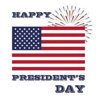 Presidents Day Art. USA Flag and Fireworks vector