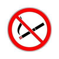 No smoking vector sign on white background. Picture of a lit cigarette. Smoking ban.