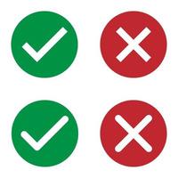 Set of check and cross vector buttons for web.