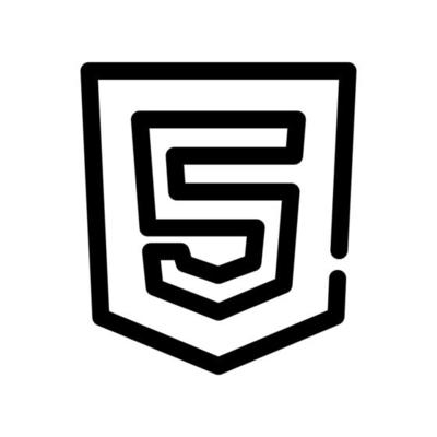 HTML5 icon in outline style