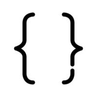 Brackets icon in outline style vector