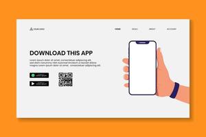 Download this app landing page template vector