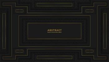 Abstract dark luxury background with golden shapes vector