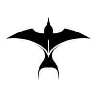 Black Silhouette Vector illustration on a white background of a Flying Swallow. Suitable for making logo.