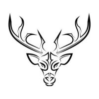 Black and white line art of deer head. Good use for symbol, mascot, icon, avatar, tattoo, T Shirt design, logo or any design you want. vector