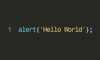 Hello, World. The first thing that beginner programmers write. Vector text.
