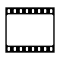 Movie frame vector icon, black and white cimena emblem.