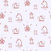 Seamless pattern with different chess pieces. vector