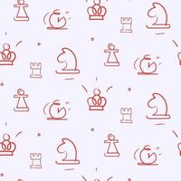 Seamless pattern with different chess pieces. vector