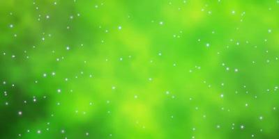 Light Green, Yellow vector background with small and big stars.