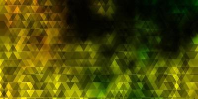 Light Green, Yellow vector background with lines, triangles.