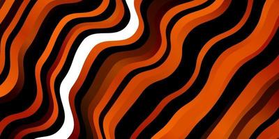 Dark Orange vector pattern with curved lines.