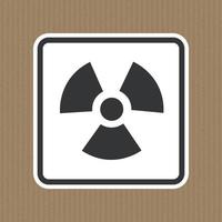 Signo de símbolo de peligro de radiación aislado sobre fondo blanco, ilustración vectorial