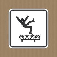 Fall Hazard From Conveyor Symbol Sign Isolate on White Background,Vector Illustration vector