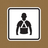 Wear Back Support Symbol Sign Isolate On White Background,Vector Illustration EPS.10 vector