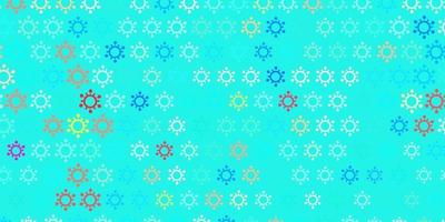 Dark blue, red vector backdrop with virus symbols.