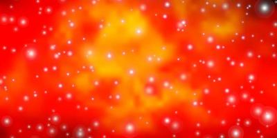 Dark Orange vector pattern with abstract stars.