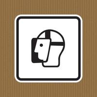 Symbol Face Shield Must Be Worn Sign Isolate On White Background,Vector Illustration EPS.10 vector