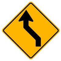 Warning signs Double curve, first to left on white background vector