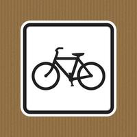 Señal de advertencia de tráfico de bicicletas aislado sobre fondo blanco ilustración vectorial. vector
