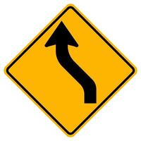 Warning signs Double curve, first to left on white background vector