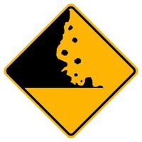 Warning signs Falling rocks on white background vector