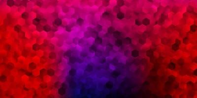 Dark blue, red vector background with hexagonal shapes.