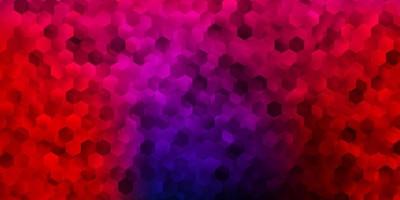 Dark blue, red vector background with hexagonal shapes.