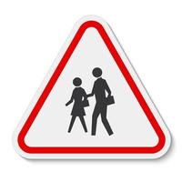 Signo de símbolo de zona escolar aislado sobre fondo blanco, ilustración vectorial